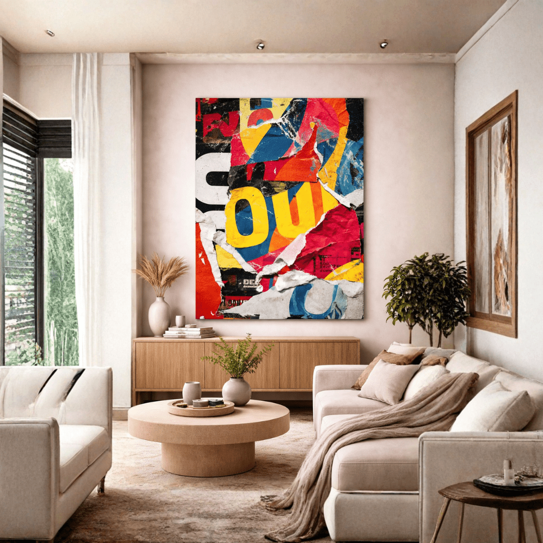 Abstract Urban Collage Canvas Wall Art - Memories InsiteABSTRACT URBAN COLLAGE FRAME -STRECHED